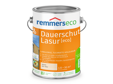 0000767403 Dauerschutz-Lasur [eco] weiß (RC-990) 2,5l