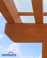 Balken auf Dach Deckenbalken mit Plexiglas Überdachung