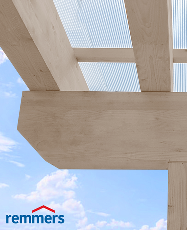 Balken auf Dach Deckenbalken mit Plexiglas Überdachung