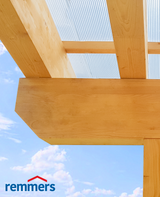 Balken auf Dach Deckenbalken mit Plexiglas Überdachung