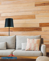 sofa und holz wandverkleidung innen