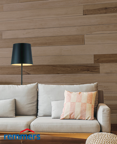 sofa und holz wandverkleidung innen