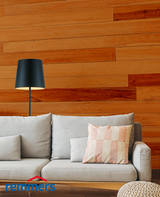 sofa und holz wandverkleidung innen
