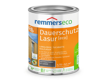 0000766801 Dauerschutz-Lasur [eco] anthrazitgrau (FT-20928) 0,75l